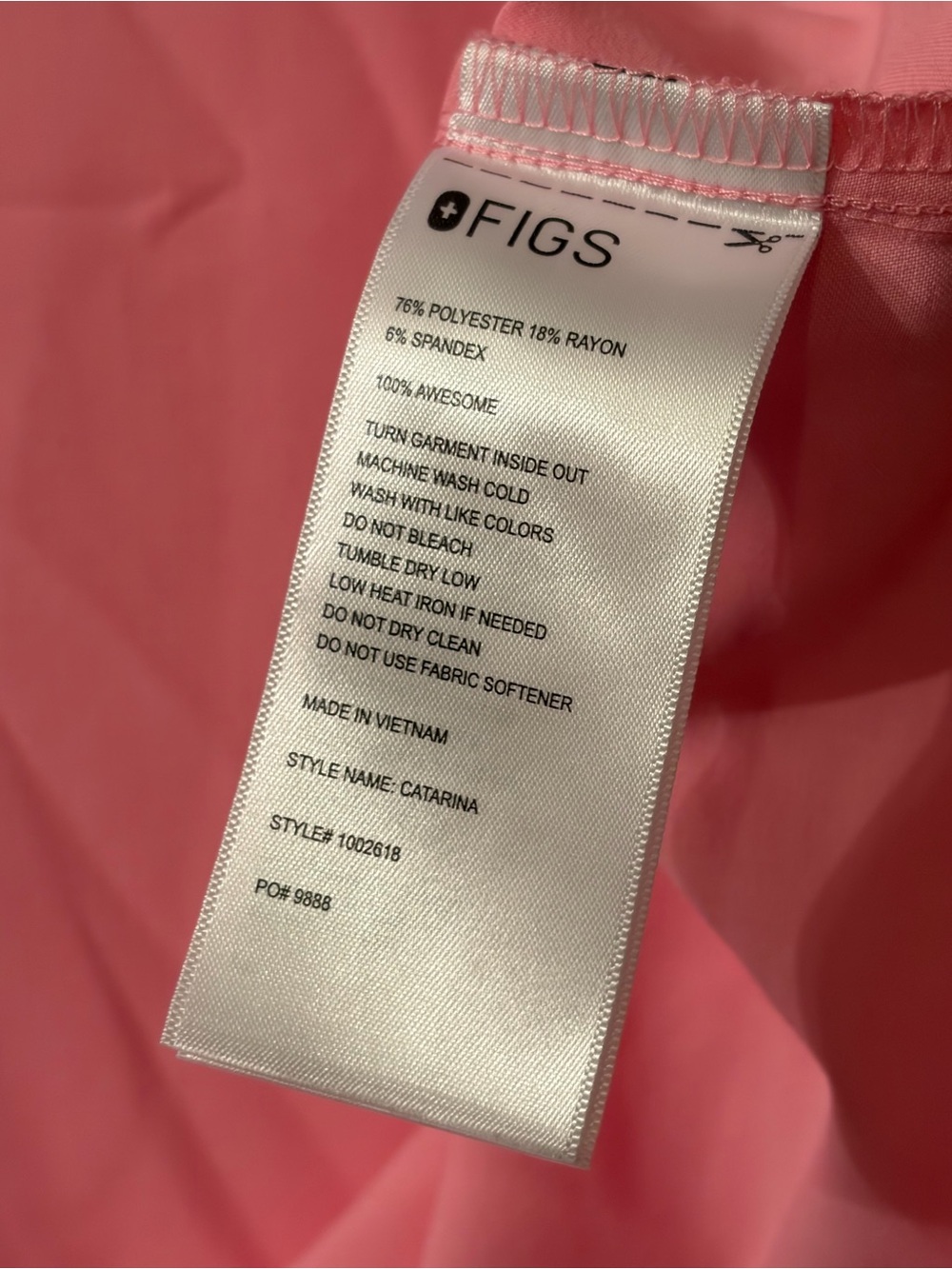 🌸 Figs Sunrise Pink Catarina scrub top - Picture 3 of 3